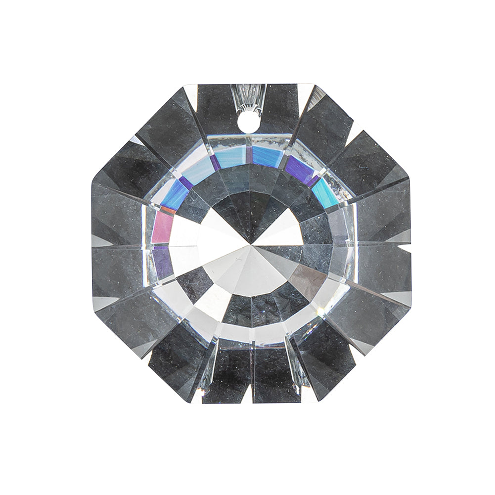 Vintage Swarovski Crystal Reverse Mirror Coated Faceted Pendant - 1.0625