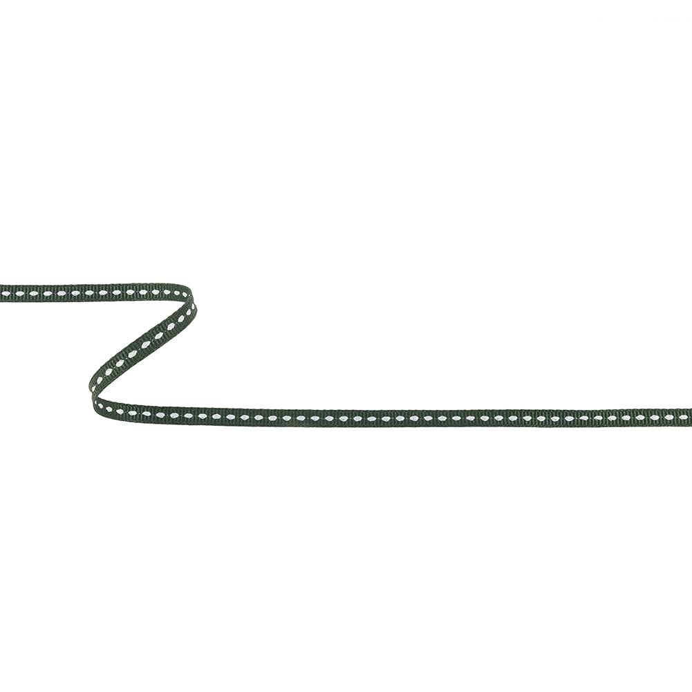 Mountain View Grosgrain Ribbon with Bright White Stitching - 0.25