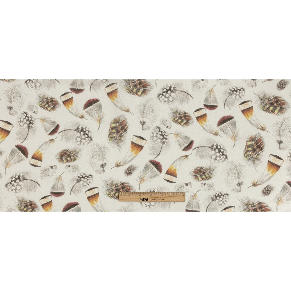Floating Feathers Printed Linen Woven - Joann Fabrics