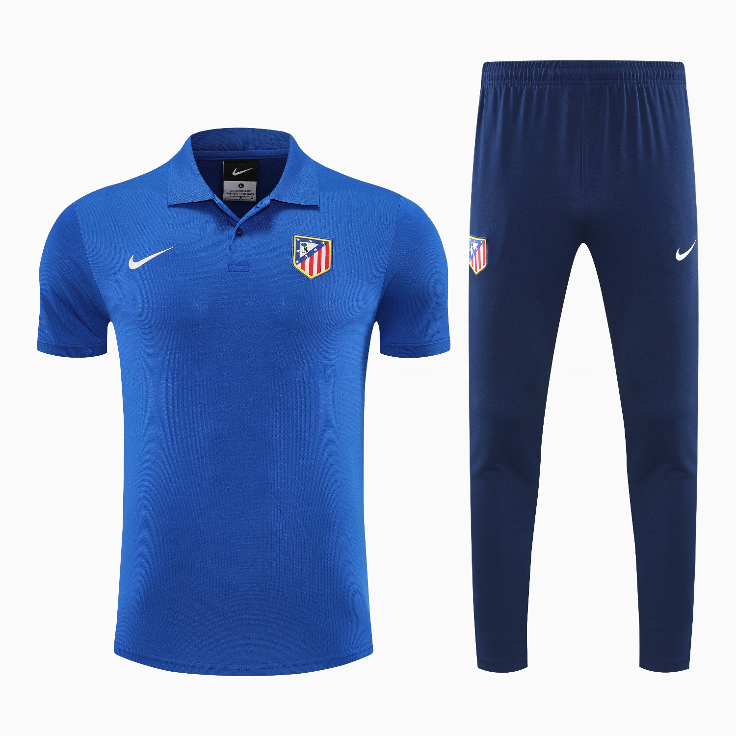 Atletico Madrid 25-26 POLO Short-Sleeve Training Set - Ocean Blue Top & Deep Blue Pants - UnitedFutballJersey