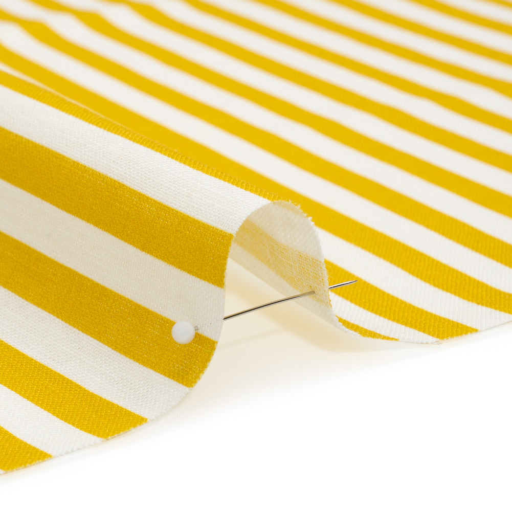 Medium Weight Linen Woven - Citrus Yellow Stripes - Lydia Collection - Joann Fabrics