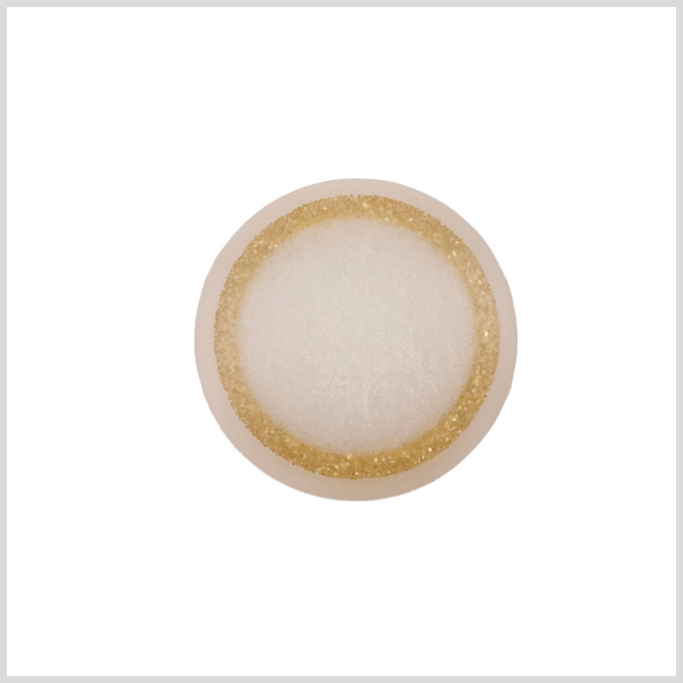Plastic Shank Back Button - 36L/23mm - Ivory and Gold Glitter Ring - Joann Fabrics