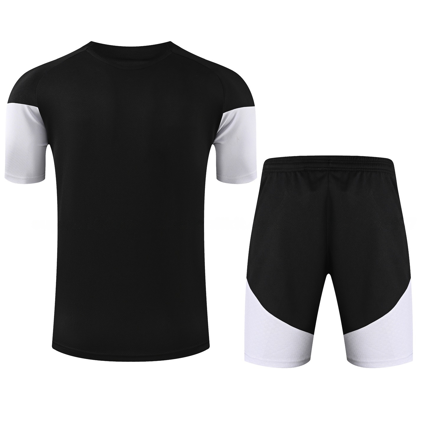 Real Madrid 26-27 Short-Sleeve Training Set - Black Top & Black Shorts - UnitedFutballJersey