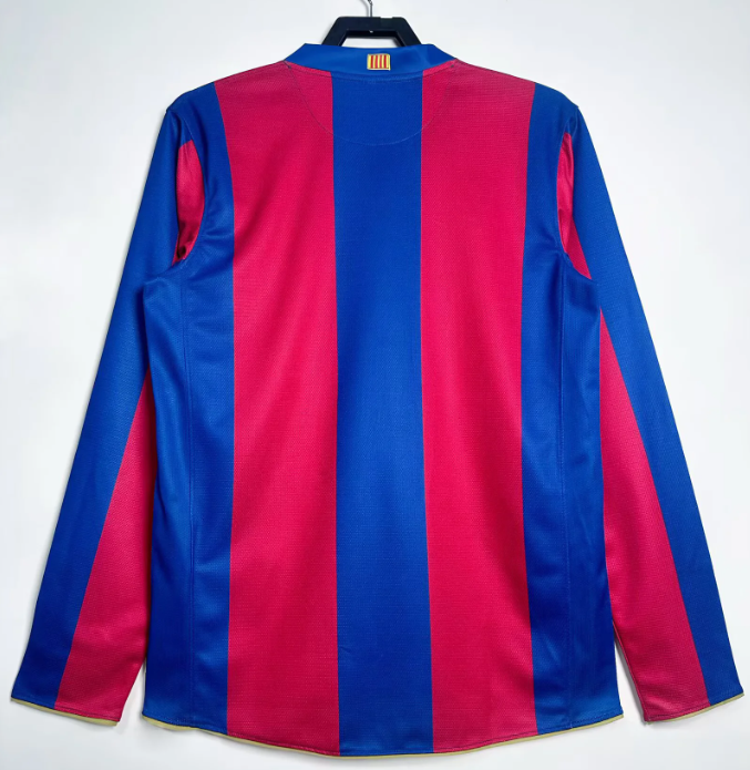 2007/2008 Long Sleeve Retro Barcelona Home Football Shirt 1:1 Thai Quality