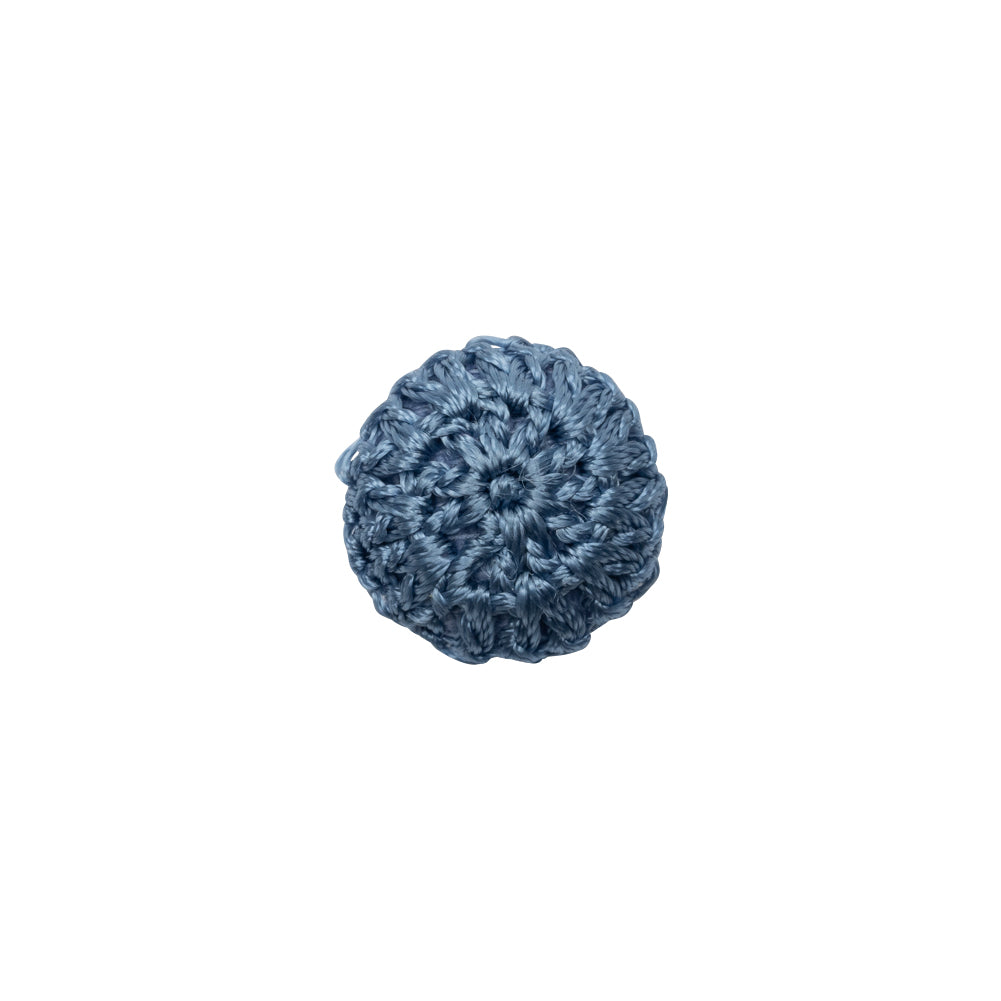French Blue Crochet Fabric Covered Shank Back Button - 20L/12.5mm - Joann Fabrics