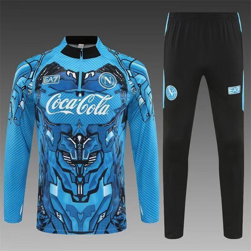 2025/2026 Napoli Half-Pull Training Suit Blue Football Shirt 1:1 Thai Quality Set