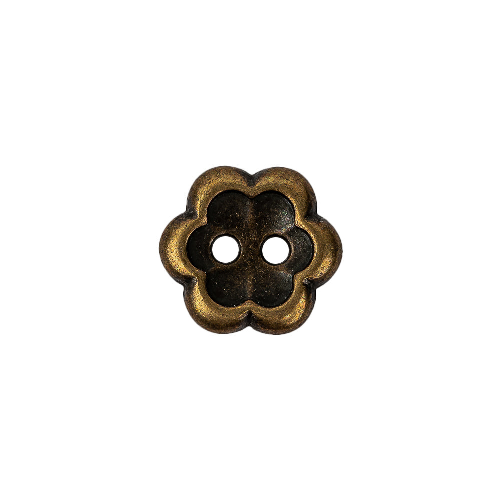 Bronze Concave 2-Hole Metal Flower Button - 24L/15mm - Joann Fabrics