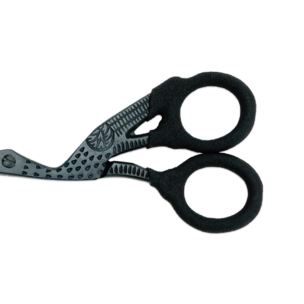 Mood Matte Black Stork Embroidery Snips with Matte Rubber Grips - 4.5