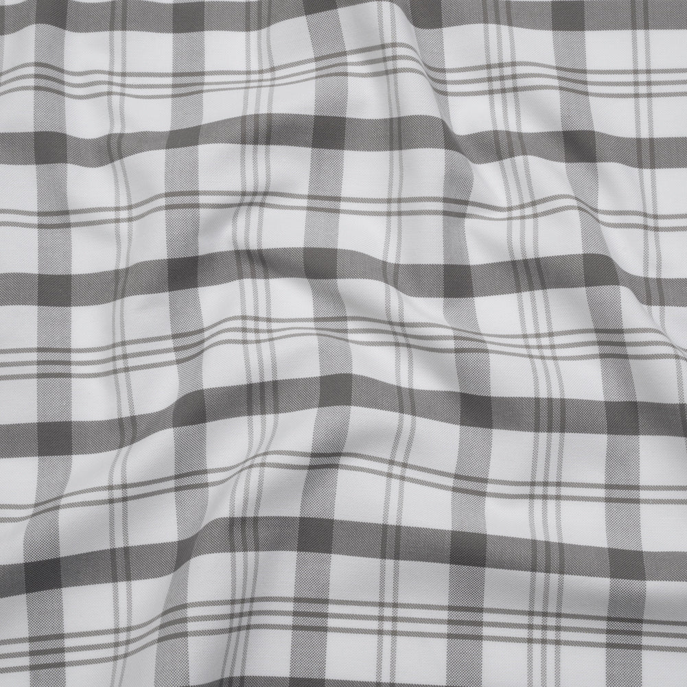 Cotton Oxford Shirting - Gray and White Check Plaid - Deadstock - Joann Fabrics