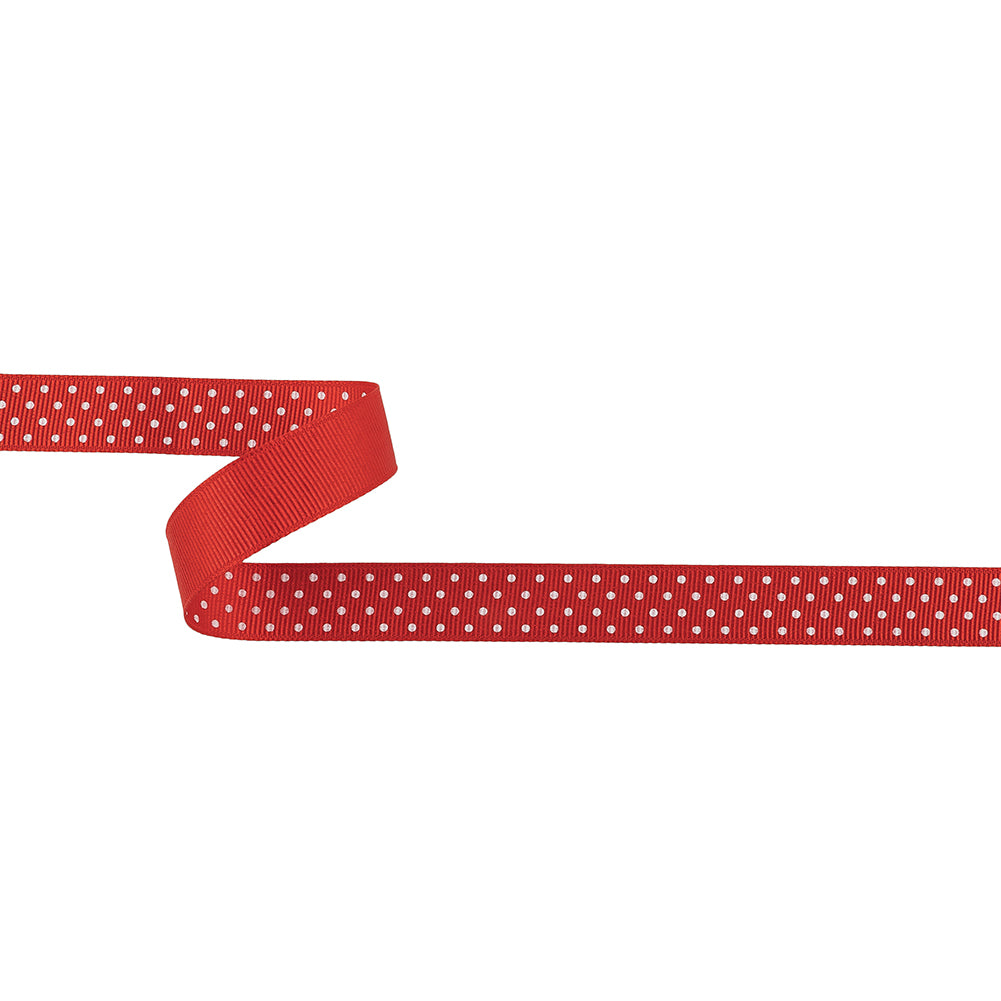 High Risk Red and White Polka Dots Grosgrain Ribbon - 0.625