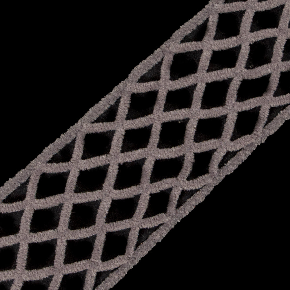 Light Gray Criss Cross Chenille Trim - 2