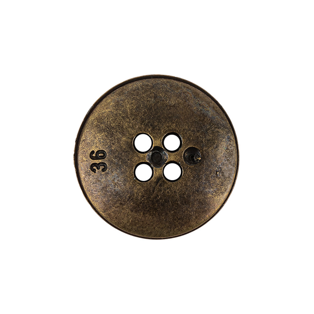 Italian Hint of Gold Bronze Shallow Plate 4-Hole Metal Look Coat Button - 36L/23mm - Joann Fabrics