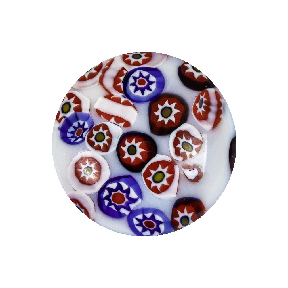 Vintage White, Red and Blue Mosaic Domed Shank Back Glass Button - 40L/25.5mm - Joann Fabrics