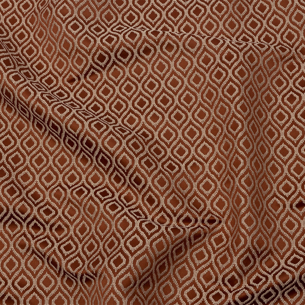 Drapery Jacquard - Rust Simple Ogees - British Imported - Joann Fabrics