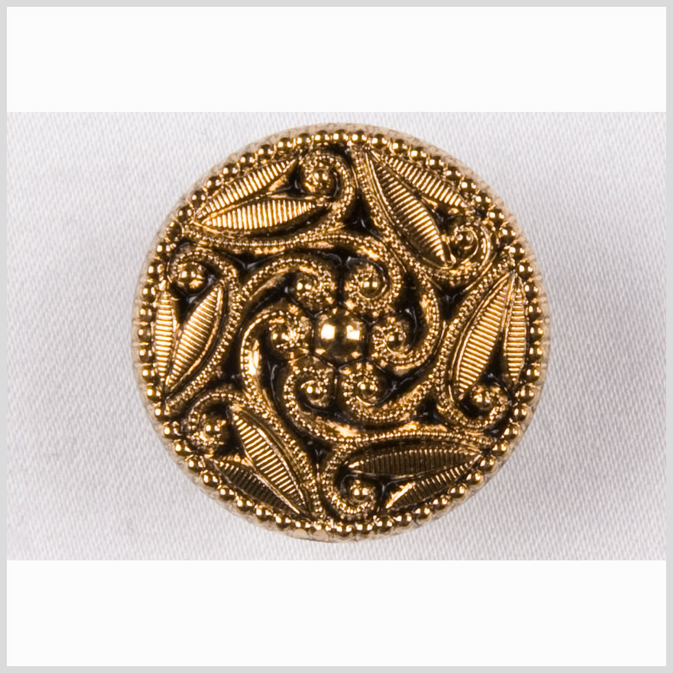 Black/Gold Glass Button - 28L/18mm - Joann Fabrics