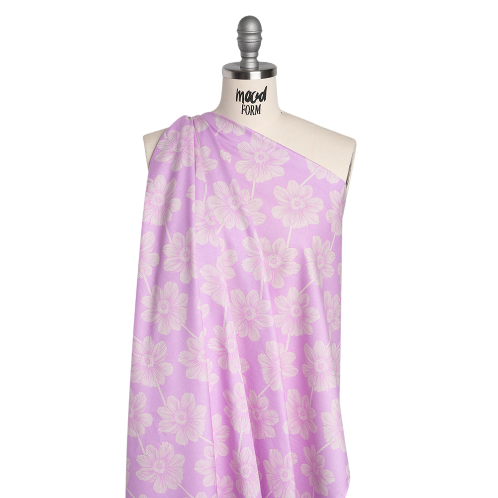 Printed Quilting Cotton by Anna Maria Textiles for Northcott - Lilac Anemone Floral - Indelible Collection - Joann Fabrics