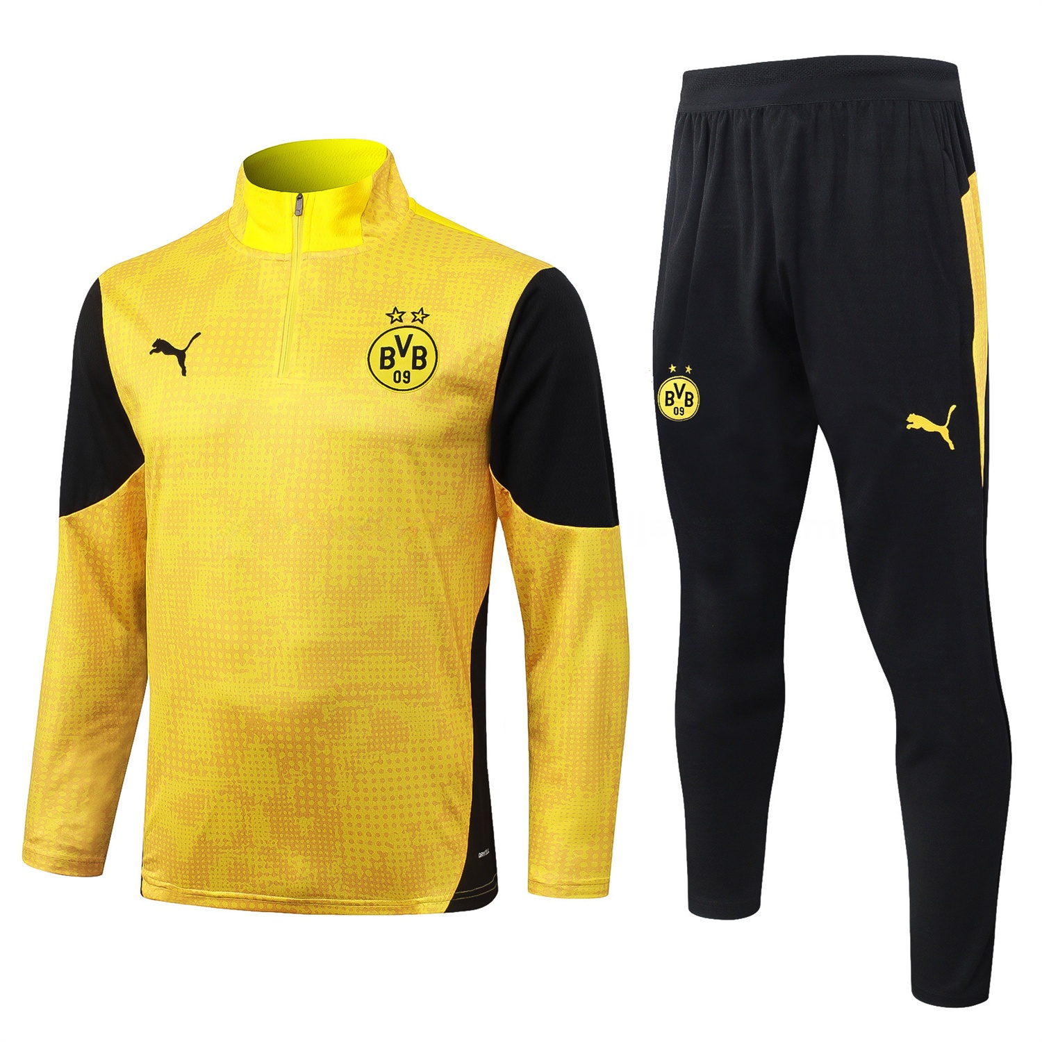 Dortmund 25-26 Jacket Training Tracksuit - Yellow top & Black Pants - UnitedFutballJersey