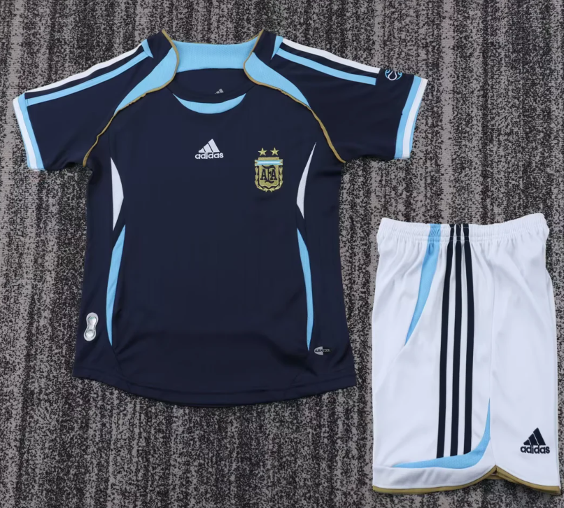 2006 Retro Argentina National Team Away Football Jersey 1:1 Thai Quality Kids Size
