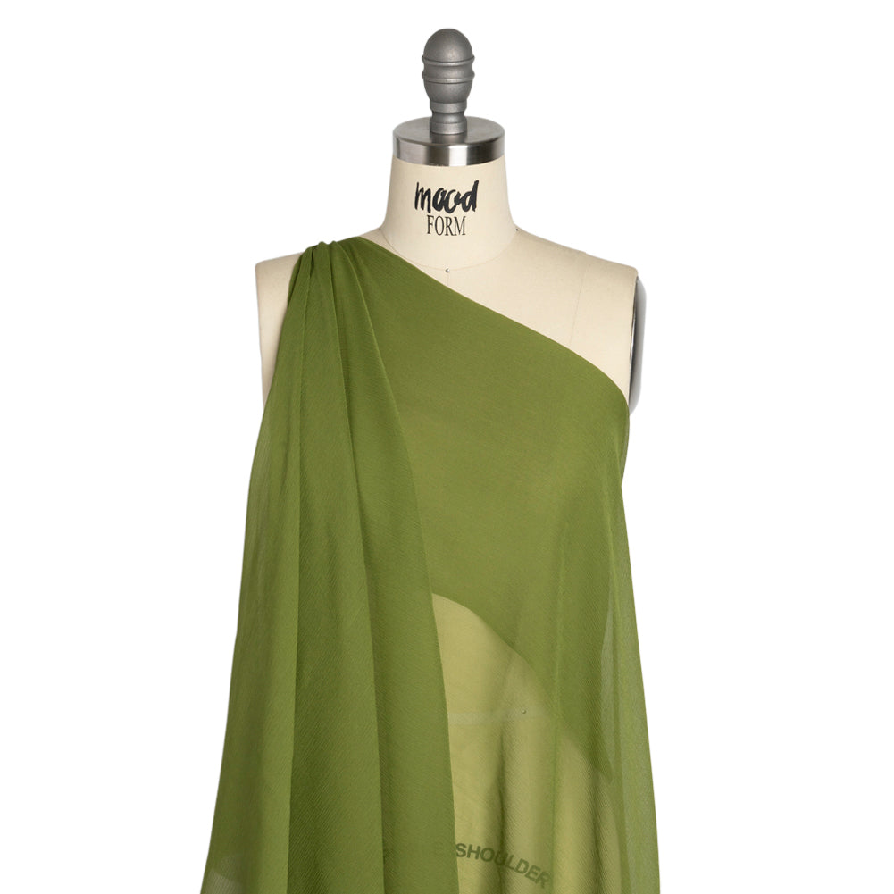 Crinkled Silk Chiffon - Pesto Green - Premium Collection - Joann Fabrics
