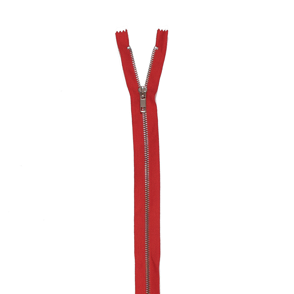 Tangerine and Silver T5 Metal Closed Bottom Zipper - 36