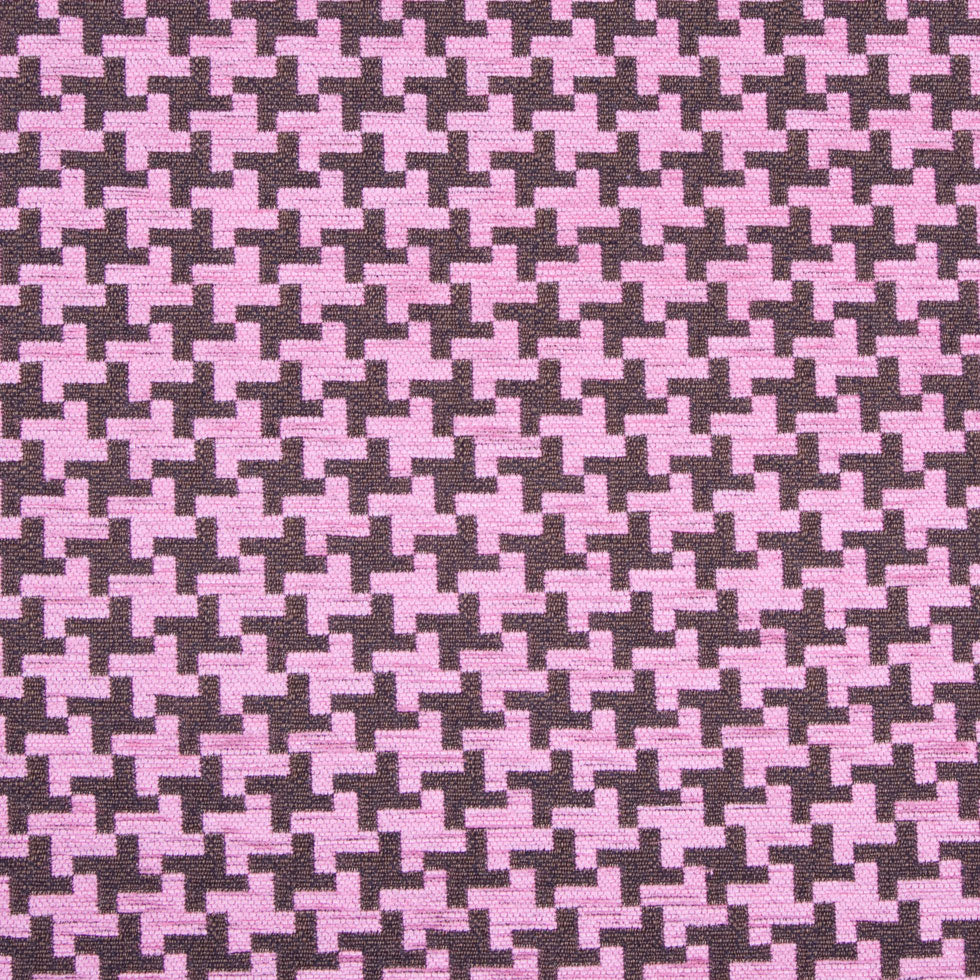 Raspberry Ice/Black-Brown Houndstooth Chenille - Joann Fabrics