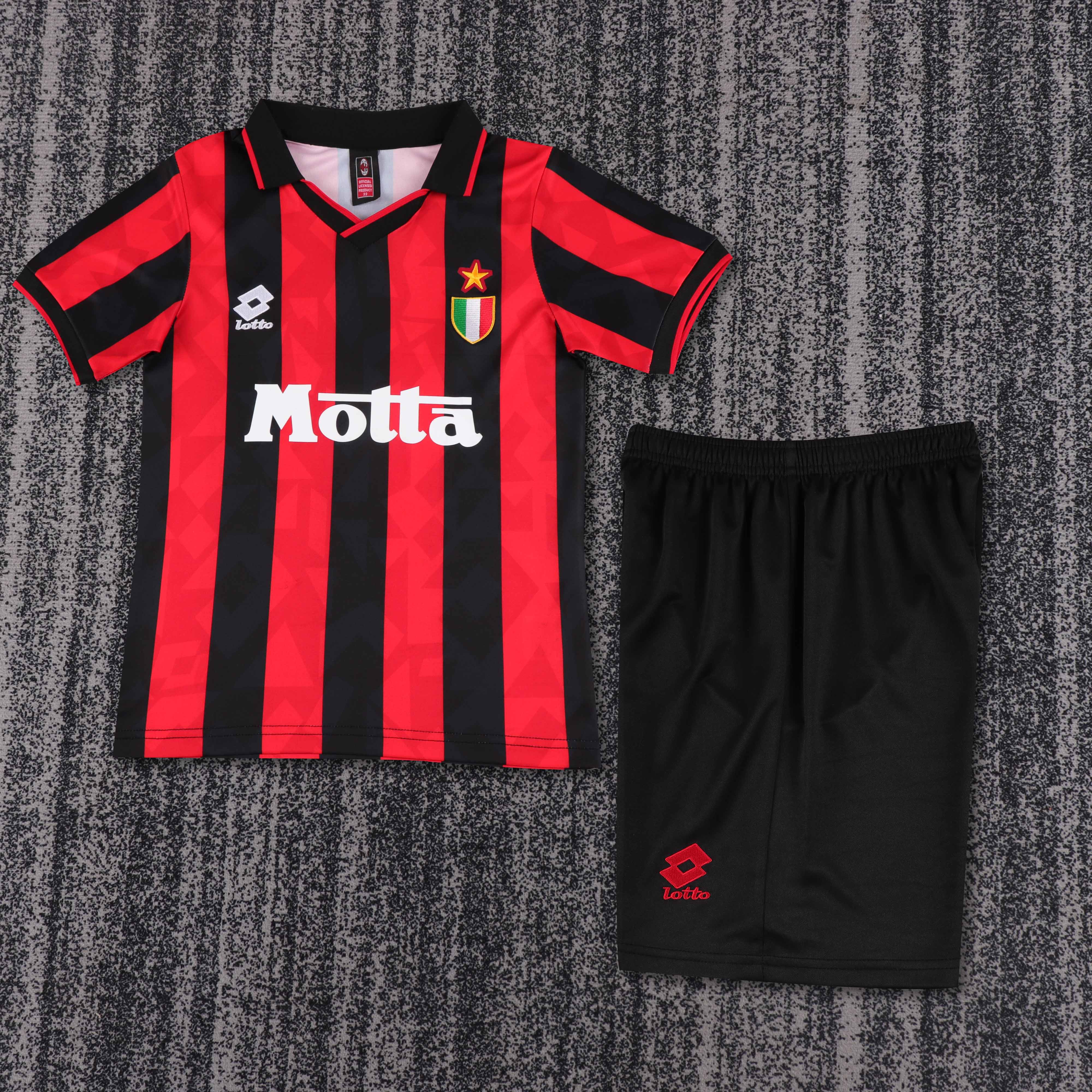 1993-1994 Retro AC Milan Home Football Shirt 1:1 Thai Quality Kids Size