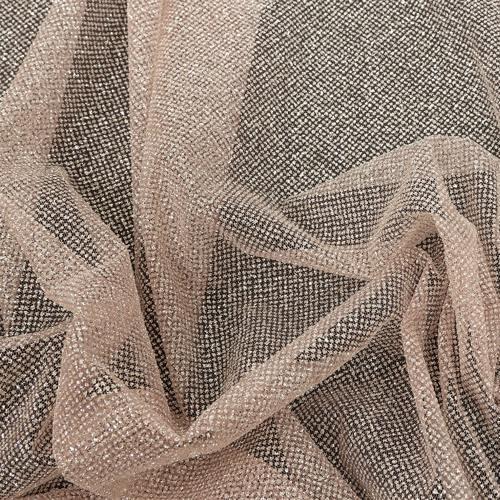Tulle with Metallic Platinum Glitter - Dusty Rose - Platina Collection - Joann Fabrics