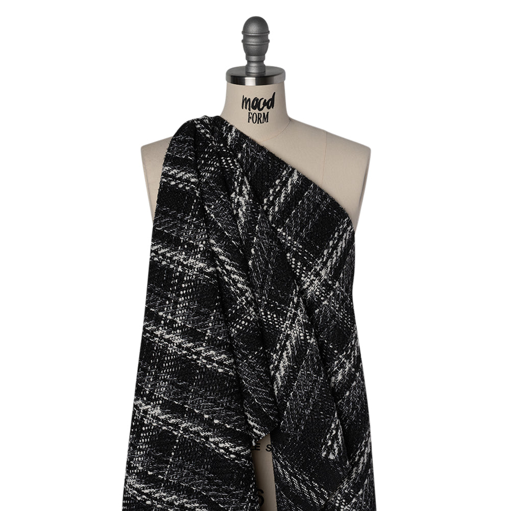 Metallic Polyester and Cotton Twill Tweed - Black and White Plaid - Joann Fabrics