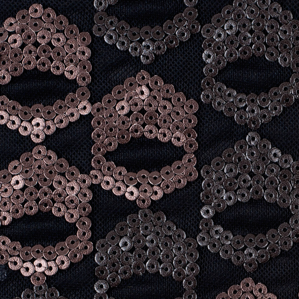 Dusty Rose/Pale Black Sequined Netting - Joann Fabrics