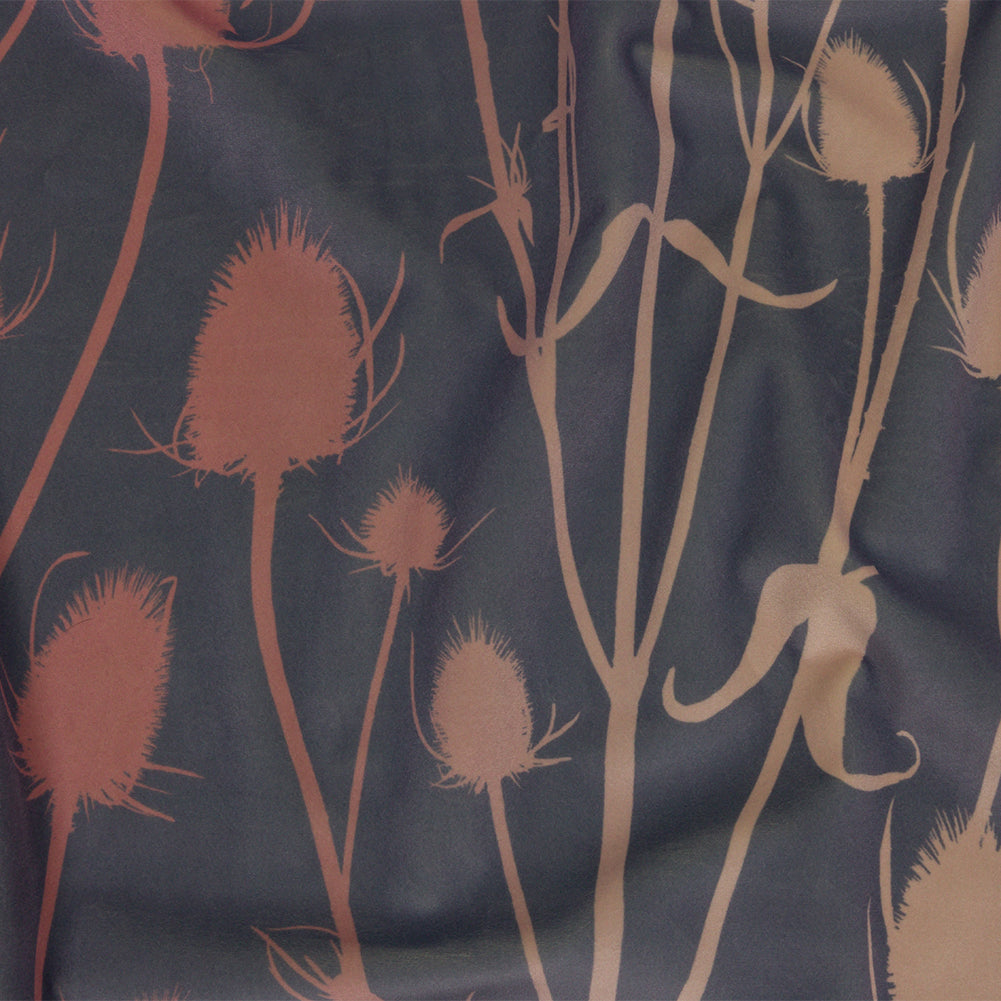 Printed Polyester Velvet - Shell Thistle Stems - British Imported - Joann Fabrics