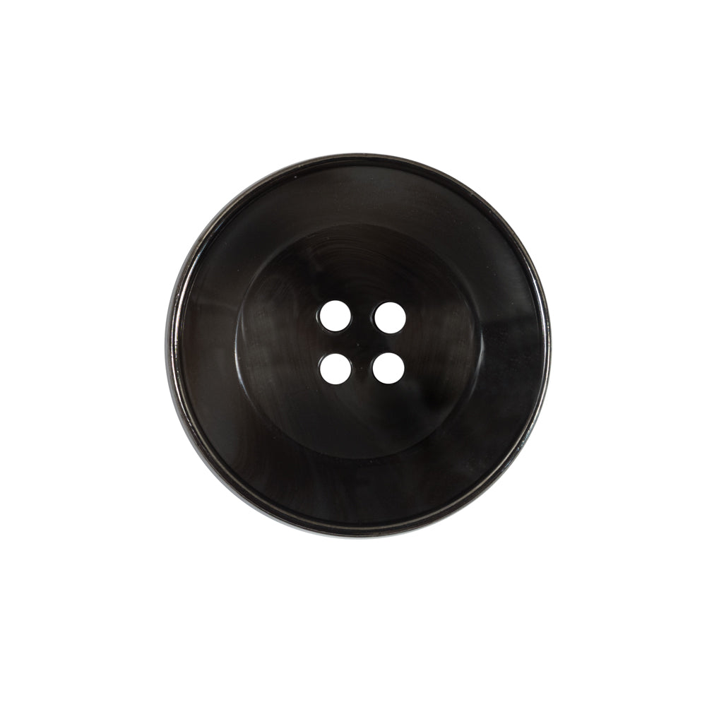 Italian Black Metal Rimmed Plastic Button - 36L/23mm - Joann Fabrics