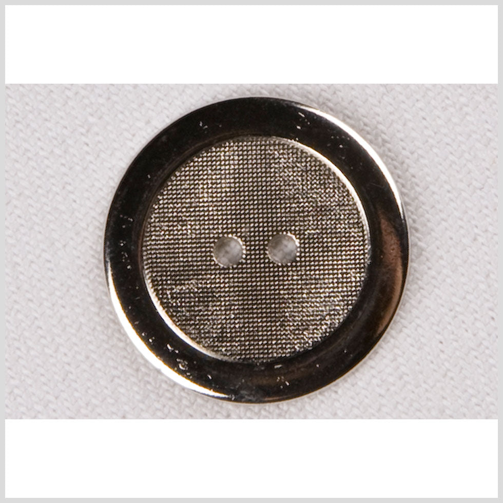 Silver 2-Hole Metal Coat Button with Raised Rim and Textured Center - 36L/23mm - Joann Fabrics