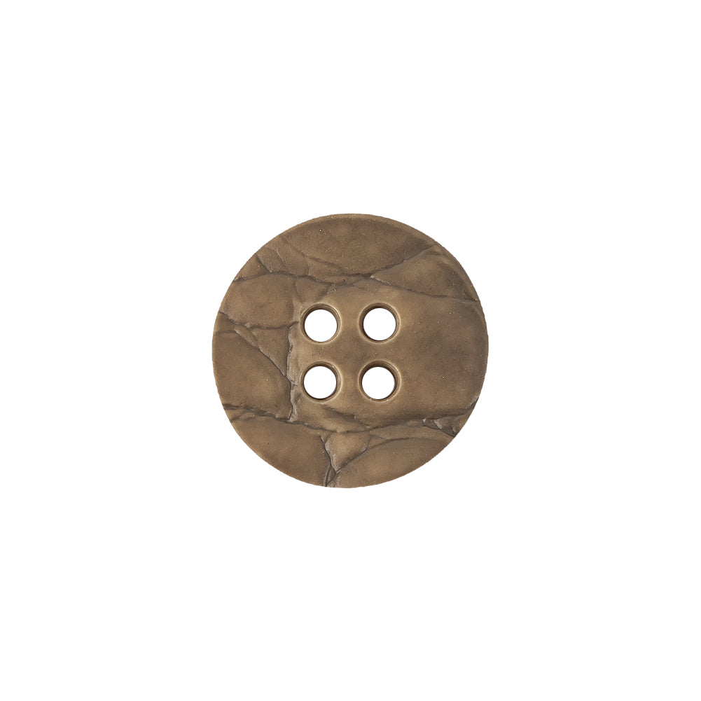 Italian Matte Khaki Abstract Molded 4-Hole Faux Leather Button - 24L/15mm - Joann Fabrics