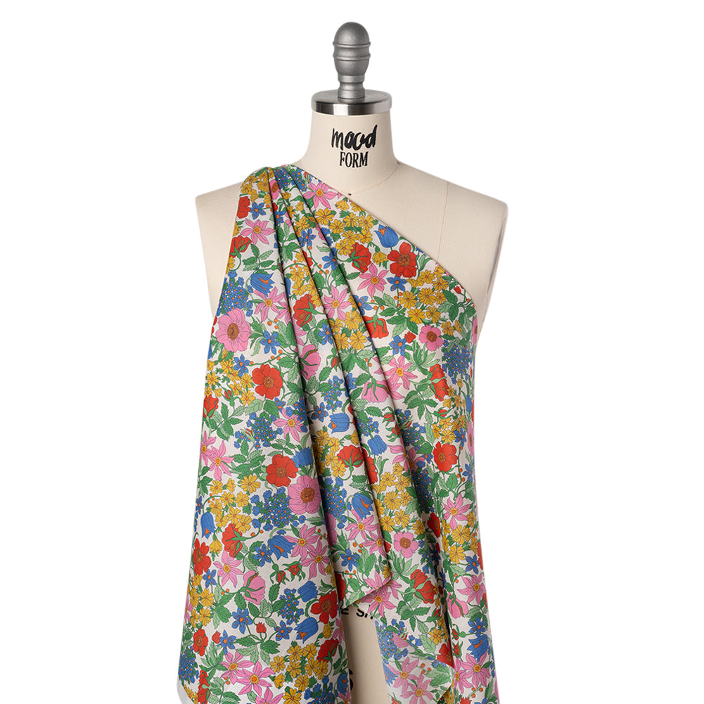 Liberty Fabrics Tana Lawn® - Clarabell Multi Bright - Red, Blue and Yellow Floral - Joann Fabrics