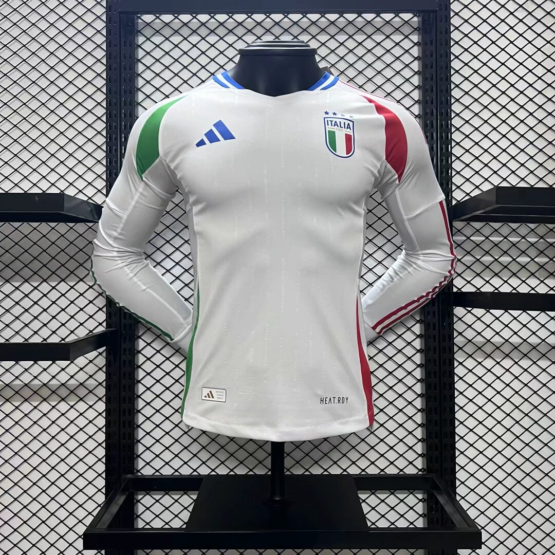 2024-2025 Player Version Italy Away Long Sleeve Football Shirt 1:1 Thai Quality