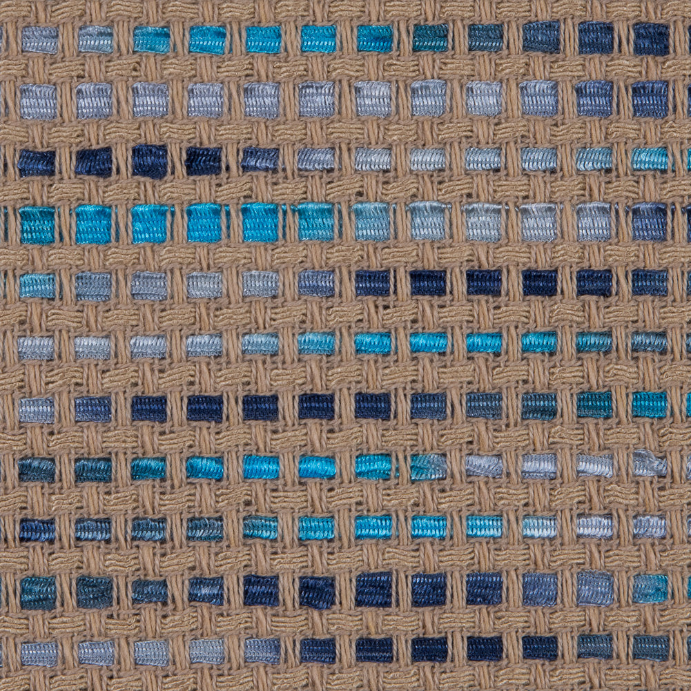 Beige and Blue Blended Cotton Woven - Joann Fabrics