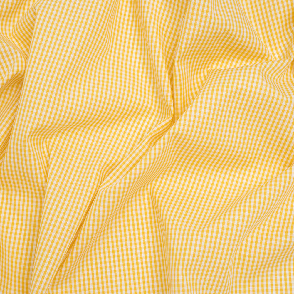 Cotton Gingham Shirting - Yellow and White Little Checks - Deadstock - Joann Fabrics