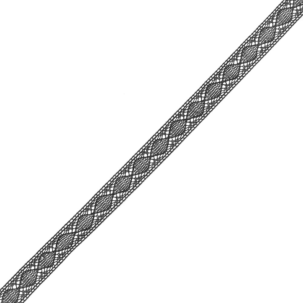 European Black Diamonds Crochet Lace Cotton Trimming - 3/4