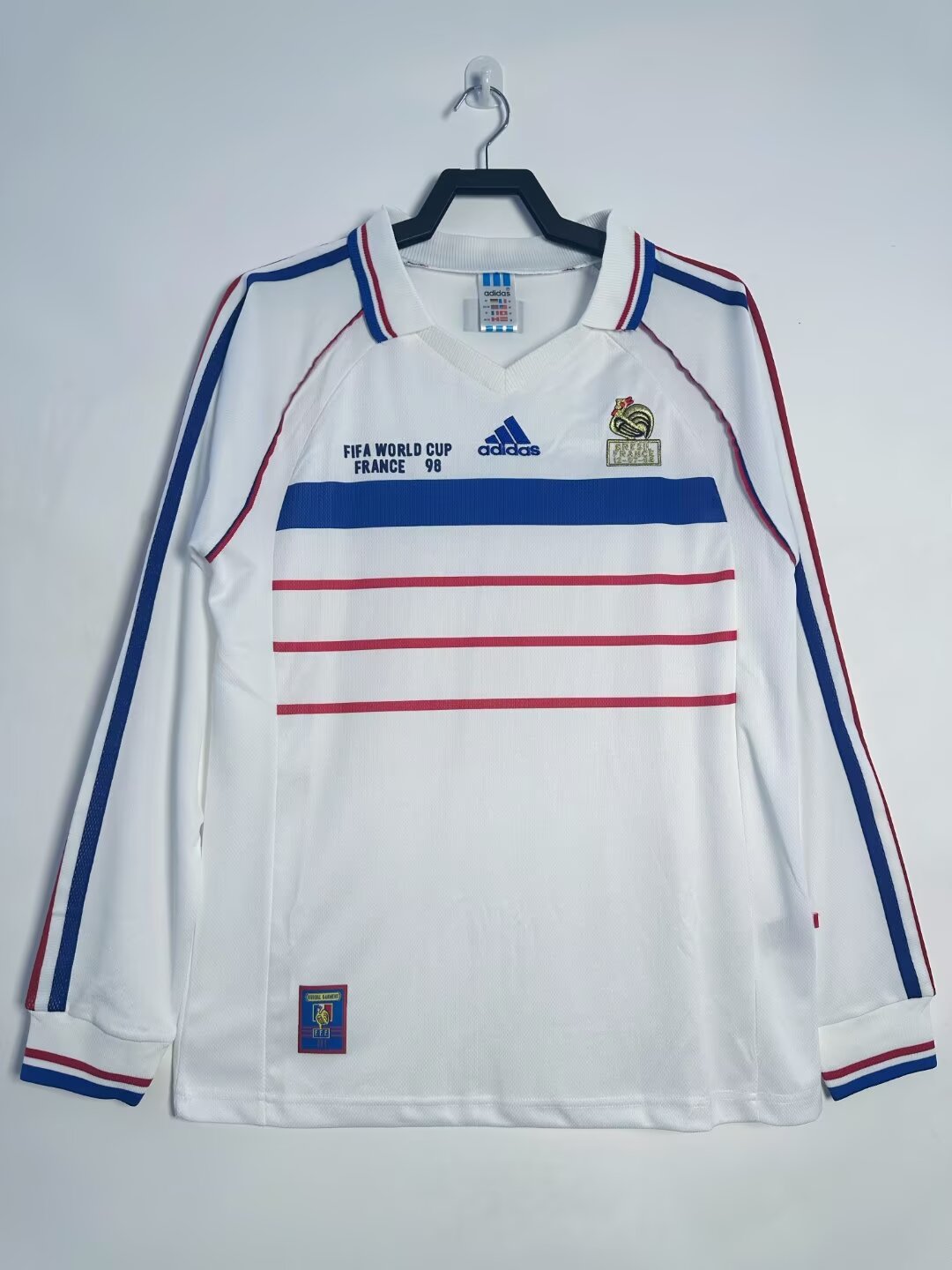 1998 Retro Long Sleeve France Away Football Shirt 1:1 Thai Quality