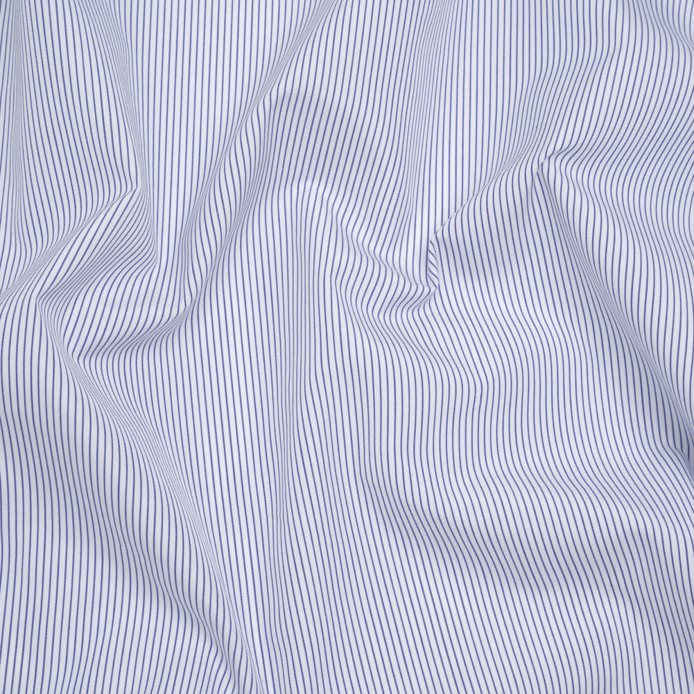 Cotton Poplin Shirting - Dark Blue and White Pinstripes - Deadstock - Joann Fabrics