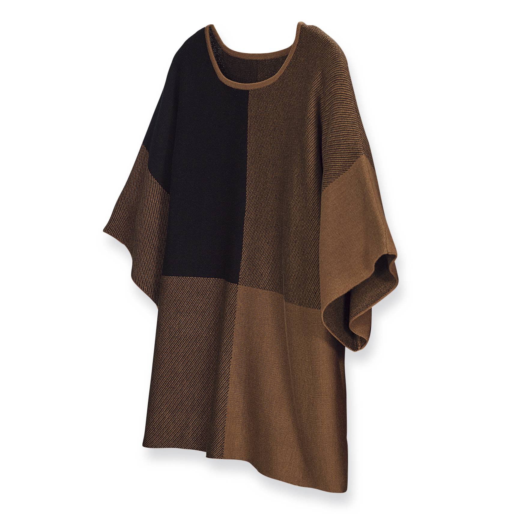 Dolman Sleeve Large-Scale Check Sweater, Rich Colors, Elbow Sleeves - Northstyle Catalog