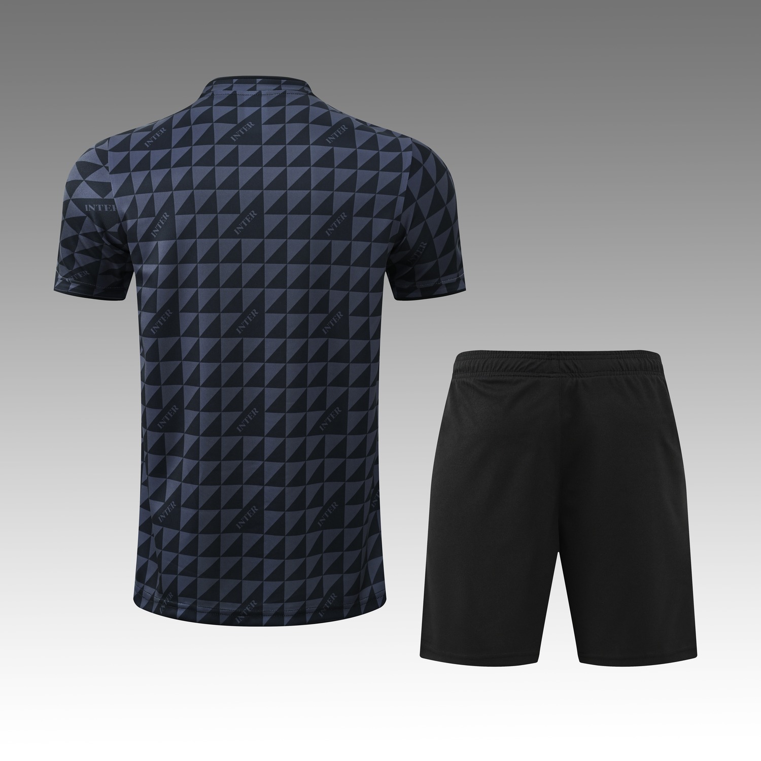 Inter Milan 26-27 Short-Sleeve Training Set - Black Top & Black Shorts - UnitedFutballJersey