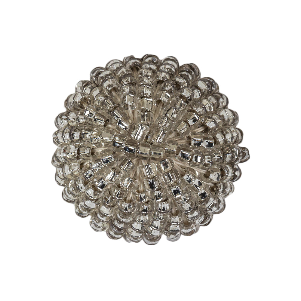 Vintage Silver Lined Seed Beaded Domed Shank Back Button - 42L/27mm - Joann Fabrics