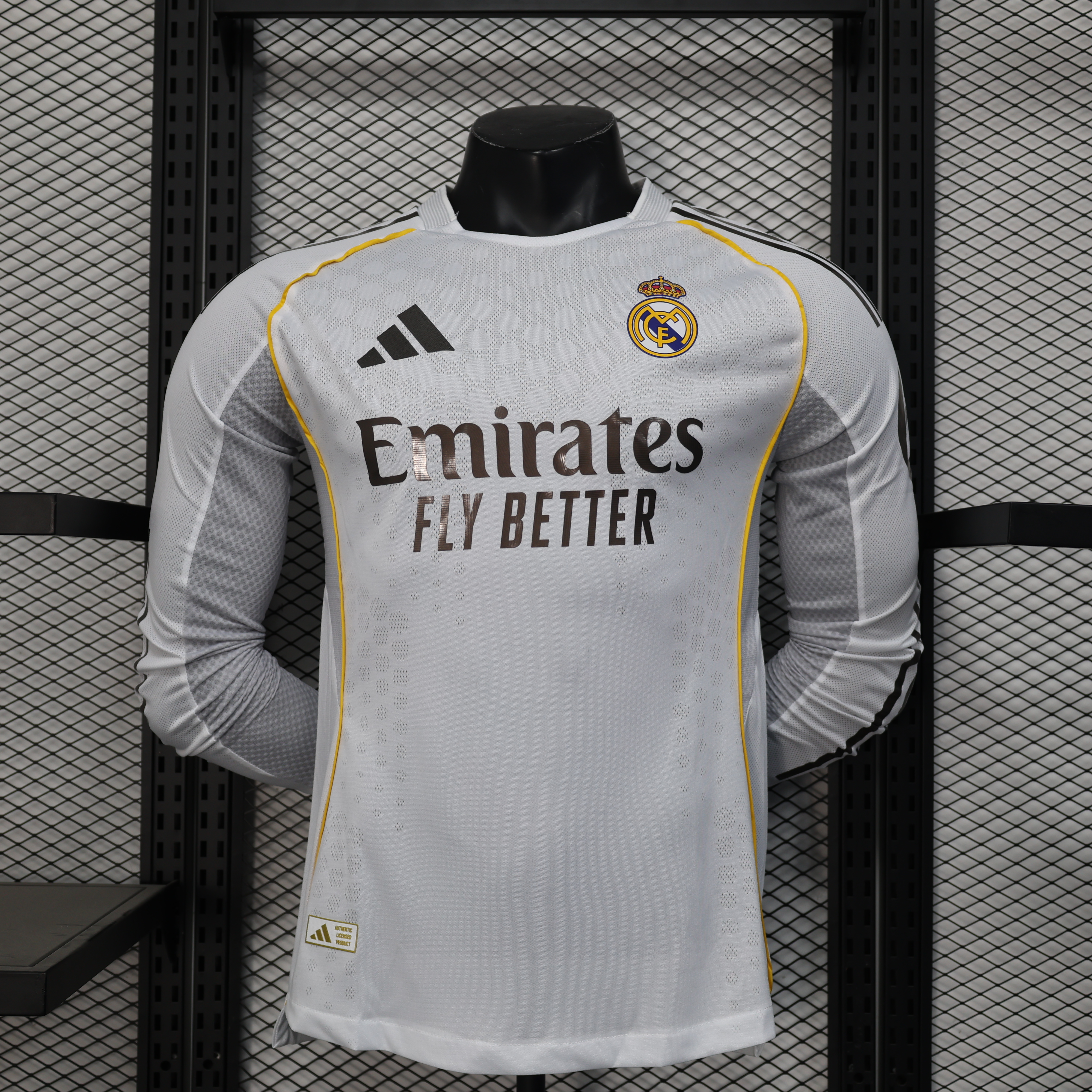 2025/2026 Player Version Real Madrid Home Long Sleeve Jersey 1:1 Thai Quality