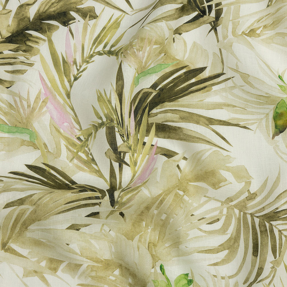 Green Palm Fronds Medium Weight Linen Woven - Joann Fabrics