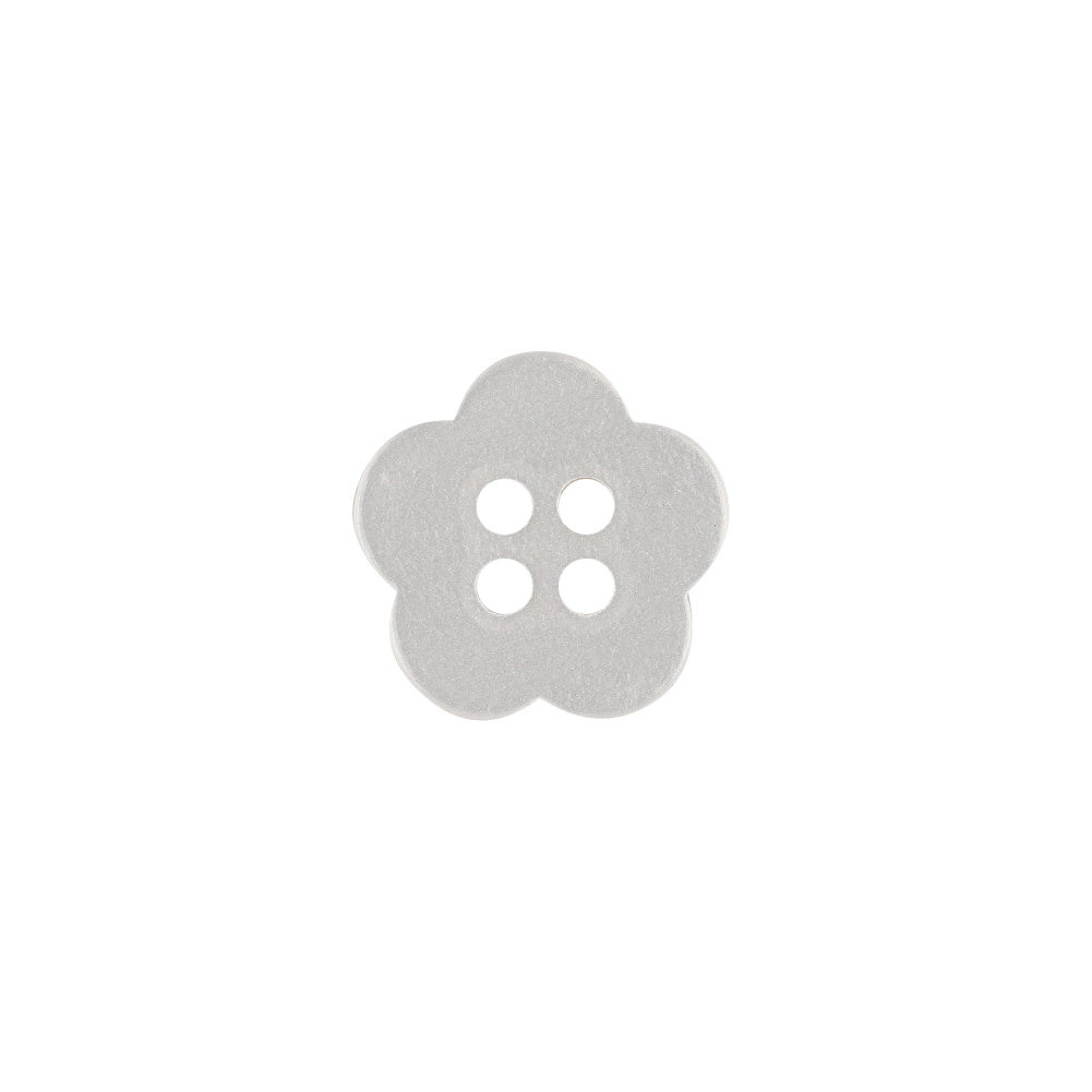Shiny Lucent White Tinted 4-Hole Flower Shaped Button - 22L/14mm - Joann Fabrics
