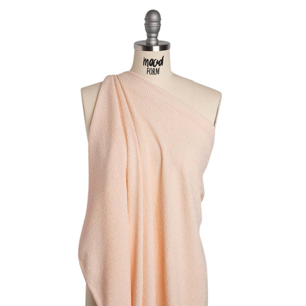 Stretch Polyester Textured Jacquard Knit - Pale Pink Wavy Lines - Designer Deadstock - Joann Fabrics
