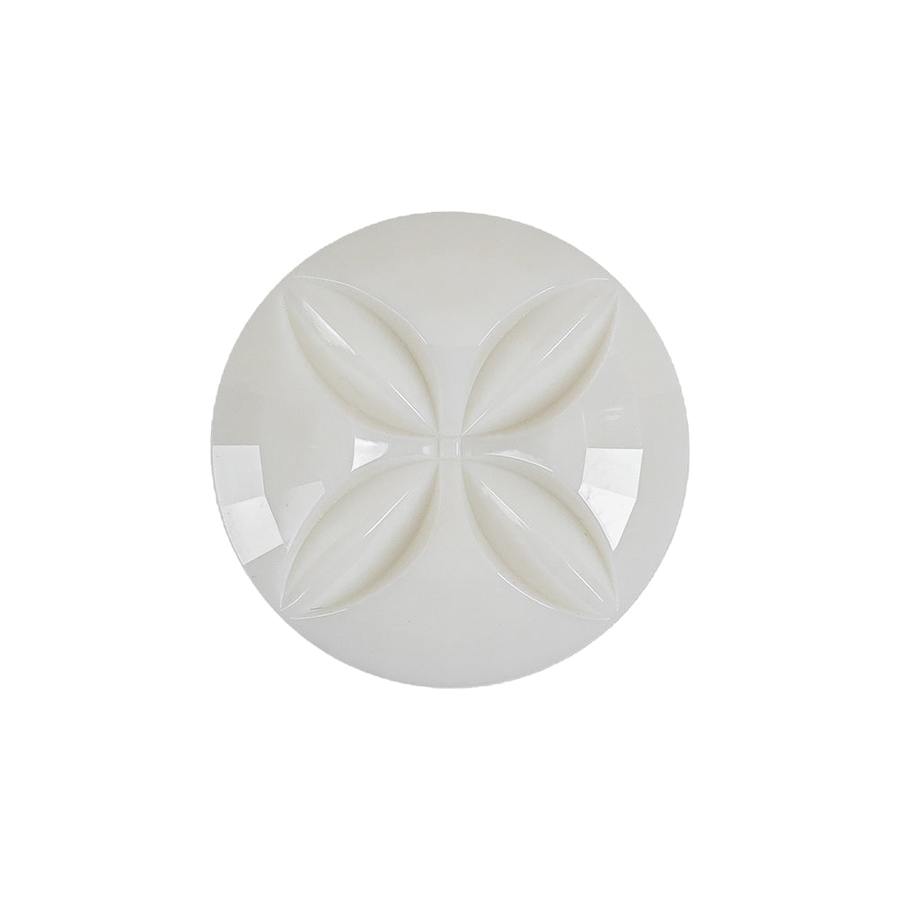 Italian White Floral Etched Shank Back Button - 36L/23mm - Joann Fabrics