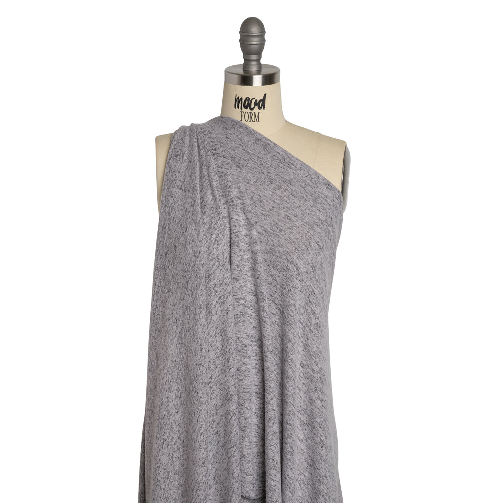 Stretch Rayon and Polyester Brushed Sweater Knit - Heathered Gray - Deadstock - Joann Fabrics