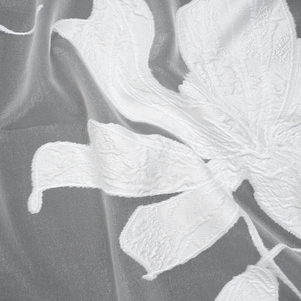 Metallic Polyester and Rayon Burnout Brocade - White Big Flowers - Joann Fabrics